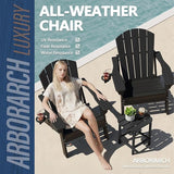 Folding Adirondack Chairs and Table 3-Piece Set, HDPE All Weather Resistant Plastic Outdoor Patio Chairs - Photo 4