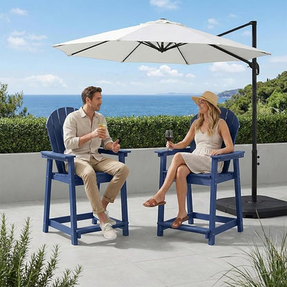 OTSUN Tall Modern Adirondack Chairs Set of 4, All Weather HDPE Bar Height Adirondack Stools Widened Durable Design for Porch Patio Yard Lawn Fire Pit Bistro Basement Indoors & Outdoors