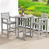 Giantex 29” Bar Stools Set of 2, HDPE Barstools w/Back, Armrests & Footrests, Max Load 330Lbs, Counter Height Bar Stools - Photo 2