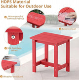 LUE BONA Outdoor Side Table, HDPS Small Outdoor Adirondack Side Tables, Outside End Table for Patio, Porch, Deck, Pool - Photo 6