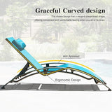Domi Pool Lounge Chairs Set of 2, Outdoor Chaise Lounge with Side Table - Photo 3