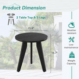 HDPS Outdoor Side Table, Small Round Side Table Weather-Resistant, Outdoor Side Tables for Patio, Porch, Deck - Photo 3