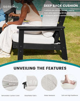 SERWALL HDPE Patio Furniture Set, 5 Piece All Weather Wood-Like Sectional Outdoor Furniture Set - Photo 3