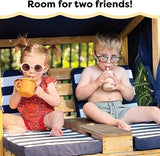 KidKraft Wooden Outdoor Double Chaise Lounge with Cup Holders, Kid's Patio Furniture - Photo 9