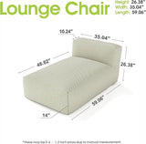 Outdoor Bean Bed Chair Sun Lounger, Outdoor Couch Sofa for Patio & Pool, Foam Filling Day Bed Furniture - Photo 2