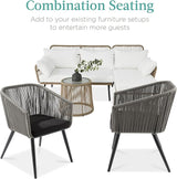 Best Choice Products Set of 2 Patio Dining Chairs, Outdoor Seating for Backyard, Poolside, Balcony w/Woven Wicker Design - Photo 7