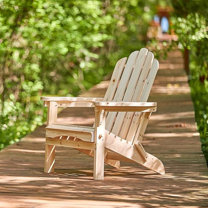 Shine Company Marina Adirondack Chair, Back & Seat Pre-Assembled, Natural