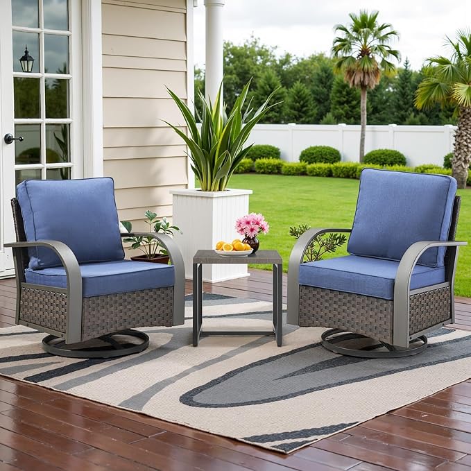Belord Outdoor Swivel Rocker Patio Chairs Set of 2 - Photo 1