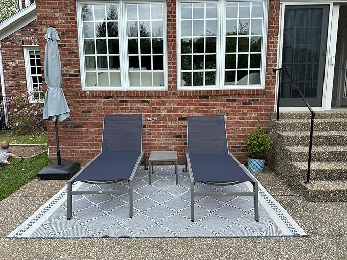 PURPLE LEAF 6-Piece Outdoor Chaise Lounge Oversized Pool Lounge Chairs with Easy-to-Move Wheels and Adjustable Backrest - Photo 2