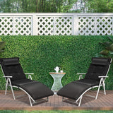 Tangkula 2 PCS Outdoor Folding Chaise Lounge Chair, Lightweight Recliner Chair w/ 7 Adjustable Backrest Positions - Photo 2