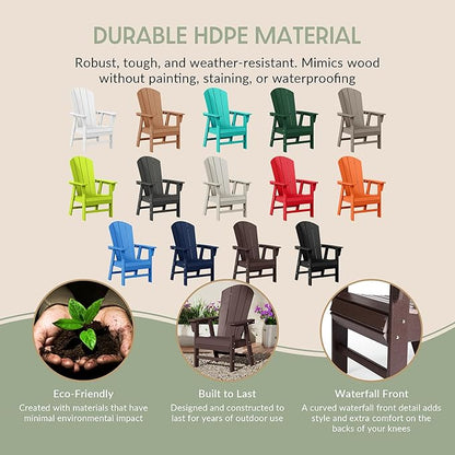 WestinTrends Malibu Outdoor Patio HDPE Plastic Adirondack Dining Chair Dark Brown