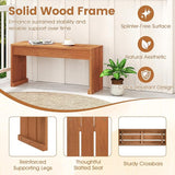 Tangkula Wood Outdoor Garden Bench Set of 2, 2-Person Patio Backless Bench with Solid Wooden Frame - Photo 5