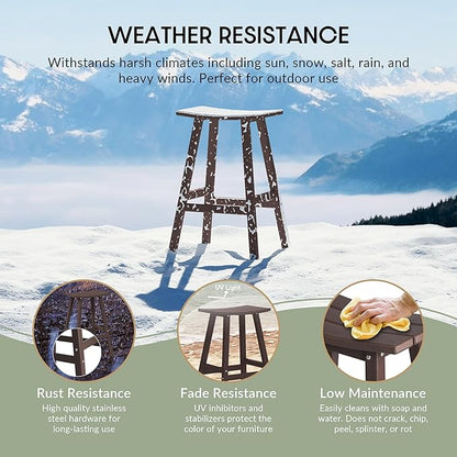 WestinTrends Malibu Malibu 29 Inch High Backless Seat Bar Stools (Set of 3), Dark Brown