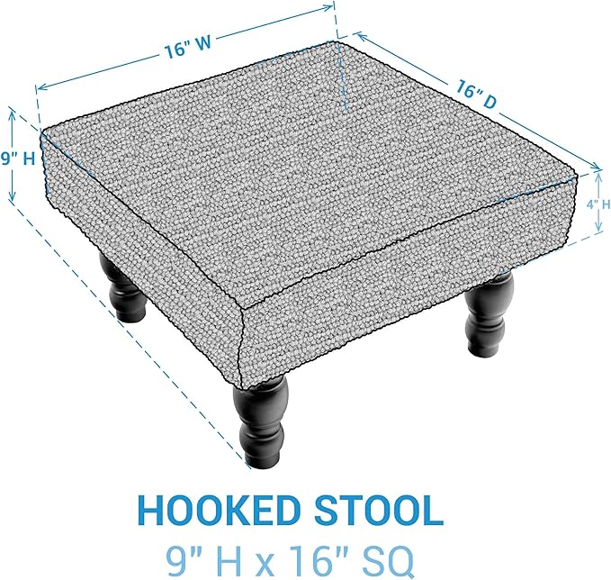 Park Designs Bless Our Home Hooked Stool, Farmhouse Style Ottoman, Country Home Decor