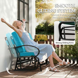 Outsunny Outdoor Glider Bench, 2-Person Patio Rocker Loveseat with Tufted Cushions, Steel Frame for Porch - Photo 4