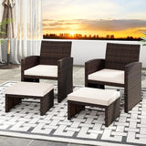 Tangkula 2 Pieces Patio PE Rattan Ottomans - Photo 8