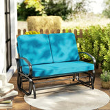 Outsunny Outdoor Glider Bench, 2-Person Patio Rocker Loveseat with Tufted Cushions, Steel Frame for Porch - Photo 8