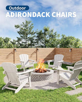 Modern HDPE Plastic Adirondack Chair - Oversize 380 LB Poly Lumber Weather Resistant Firepit Chair - Outdoor Patio - Photo 2