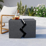 COSIEST Concrete Side Table, Set of 2 Rectangular Outdoor Side Tables, Decorative Garden Stools for Indoor Outdoor - Photo 1