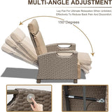 Domi Outdoor Recliner Chair, Patio Recliner with Hand-Woven Wicker, Flip Table Push Back, Adjustable Angle - Photo 4