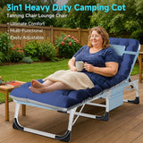 ABORON 3 in 1 Sun Tanning Chair Oversized with Mat&Face Arm Hole, Heavy Duty Folding Chaise Lounge Chairs - Photo 9