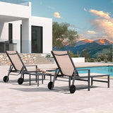 PURPLE LEAF Outdoor Chaise Lounge Set for 2 Aluminum Patio Chaise Lounger Chair with Armrest Adjustable Pool Chaise - Photo 3