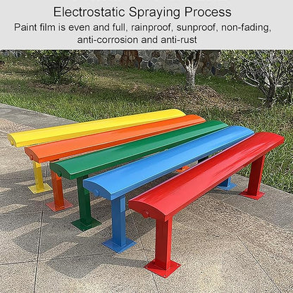 FQWYNMZ Outdoor Metal Garden Bench, 2-3 Person All-Weather Garden Bench, Weatherproof Backless Park Benches, for Garden, Porch, Backyard, Park, Lawn, Entryway(Green,150CM/59in)