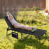 VILLEY Oversized Padded Chaise Lounge with Cushion, Foldable Camping Cot, Patio Reclining Lounge Chairs - Photo 6