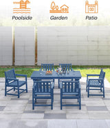 Patio Dining Chair Set of 2, HDPE Outdoor Dining Chair, Ergonomic HDPE Dining Chairs with Deep Seating - Photo 7