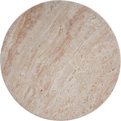 Christopher Knight Home Jaym 18.00" H Indoor Outdoor Accent Side Table, Patio Decorative End Table, Hourglass-Shaped Lightweight Concrete Garden Stool for Patio Balcony & Garden Decor, Travertine