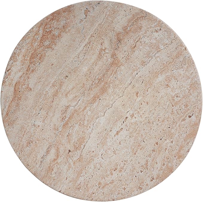 Outdoor Side Table Faux Marble End Table Faux Stone Side Tables Travertine Small Coffee Tables for Indoor Outdoor, Garden Stool Plant Stand for Porch, Backyard Patio, 15.5"-Drum