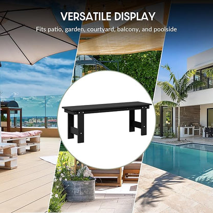 WestinTrends Ashore Outdoor HDPE 48" Modern Backless Patio Bench, Black