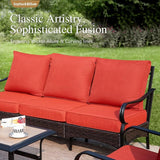 Sophia & William Patio Furniture Set, 5PCS Metal Outdoor Conversation Set with 3-Seater Outdoor Couch, 2 Sofa Chairs - Photo 3
