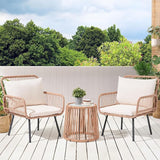 Verano Garden 3 Pieces Patio Bistro Sets, Outdoor Wicker Balcony Furniture Sets - Photo 2