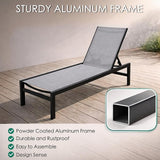 Kozyard Outdoor Chaise Lounge, Aluminum Frame and Textilene Fabric, Adjustable Reclining Patio Lounger for Poolside - Photo 5