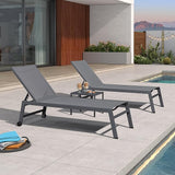 PURPLE LEAF 6-Piece Outdoor Chaise Lounge Oversized Pool Lounge Chairs with Easy-to-Move Wheels and Adjustable Backrest - Photo 2