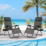 Tangkula Zero Gravity Chair, Folding Patio Lounge Chair Adjustable Outdoor Recliner with Cup Holder - Photo 4