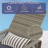 Wicker Chaise Lounge Chair Set of 2, Patio Rattan Recliner with 6-Position Adjustable Backrest, Soft Cushions - Photo 3