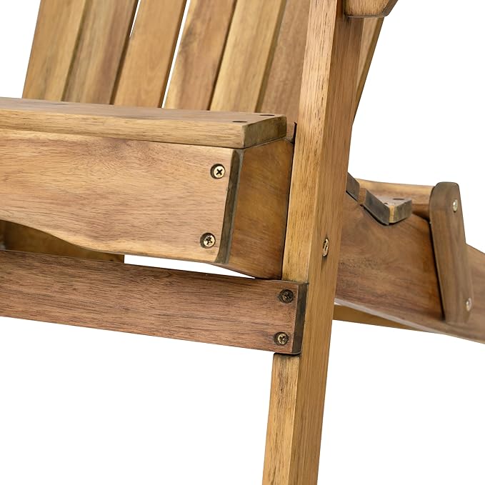Christopher Knight Home Hanlee Folding Wood Adirondack Chair, Natural Stained Twin