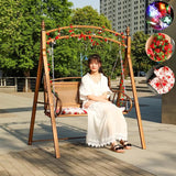 Upgraded Metal Patio Porch Swing with A-Frame Stand Heavy Duty Metal Hanging Porch Swing Chair Patio Hanging Bench - Photo 1