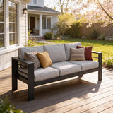 Kiss the Water Outdoor Couch Aluminum Patio Furniture Sofa - Photo 1