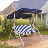 Outsunny 3-Person Porch Swing with Canopy, Patio Swing Chair, Outdoor Canopy Swing Bench with Adjustable Shade - Photo 8