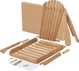 Wooden Folding Adirondack Chair Set of 2, Wood Lounge Patio Chair for Garden Outdoor - Photo 9