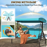 3 in 1 Patio Swing with Adjustable Canopy for Adults, 3 Seat Outdoor Swing with Thickened Cushions - Photo 4
