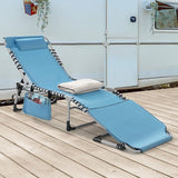 NUU GARDEN Folding Chaise Lounge Chair, Adjustable 5 Position Recliner with Face Hole and Pillow - Photo 2