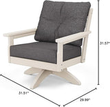POLYWOOD® Vineyard Deep Seating Swivel Chair in Sand/Ash Charcoal - Photo 2