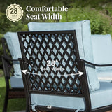 Patio Rocking Chairs Set of 2, Outdoor Sofa Chairs with Deep Seating and 5.75" Cushions - Photo 4