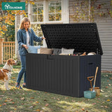 YITAHOME 220 Gallon Double-Wall Deck Box with Divider & Side Handles, Outdoor Large Storage for Patio Furniture Cushions - Photo 2