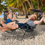 MoNiBloom 29-Inch Oversized Zero Gravity Chairs Set of 2, Patio Anti Gravity Recliner with Canopy Shade - Photo 4