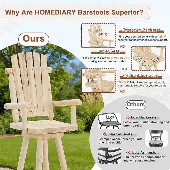HOMEDIARY 3 Piece Outdoor Bar Set - Photo 4